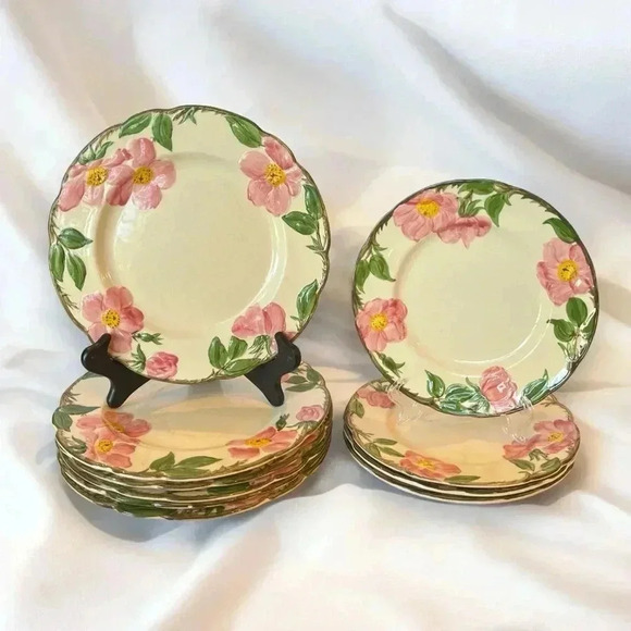 Vintage Franciscan Desert Rose Lunch and Dinner Plate Set of 10 - Picture 2 of 5